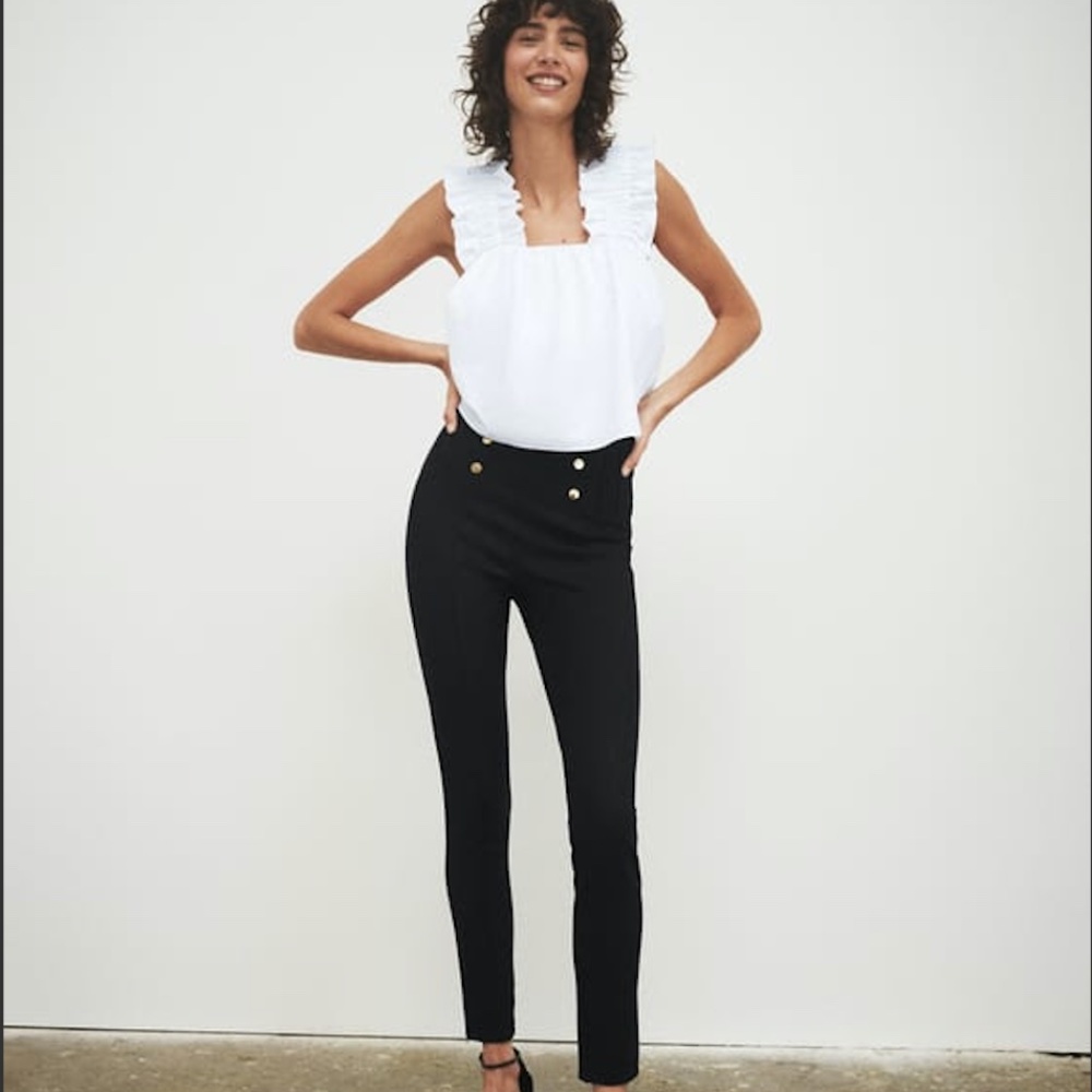 Zara - RUFFLED POPLIN TOP XS